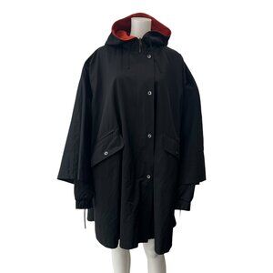 Ivan Grundahl Black Orange Overcoat Windbreaker Jacket size 42/12-14